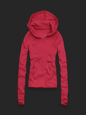 Red color women hoodie pullover style